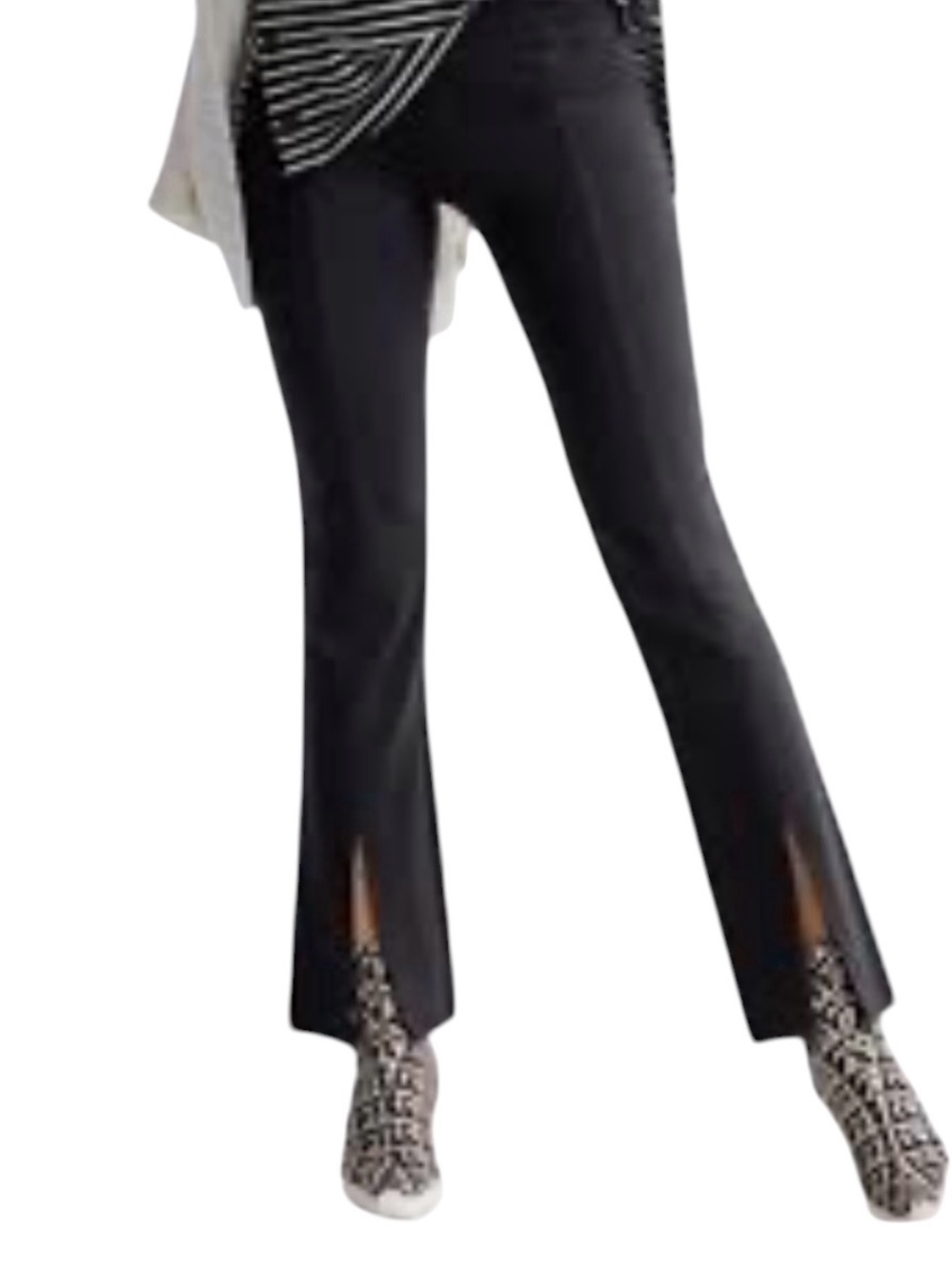 CAbi Flegging Flare Pants with Front Slits Pointe Knit Size Small